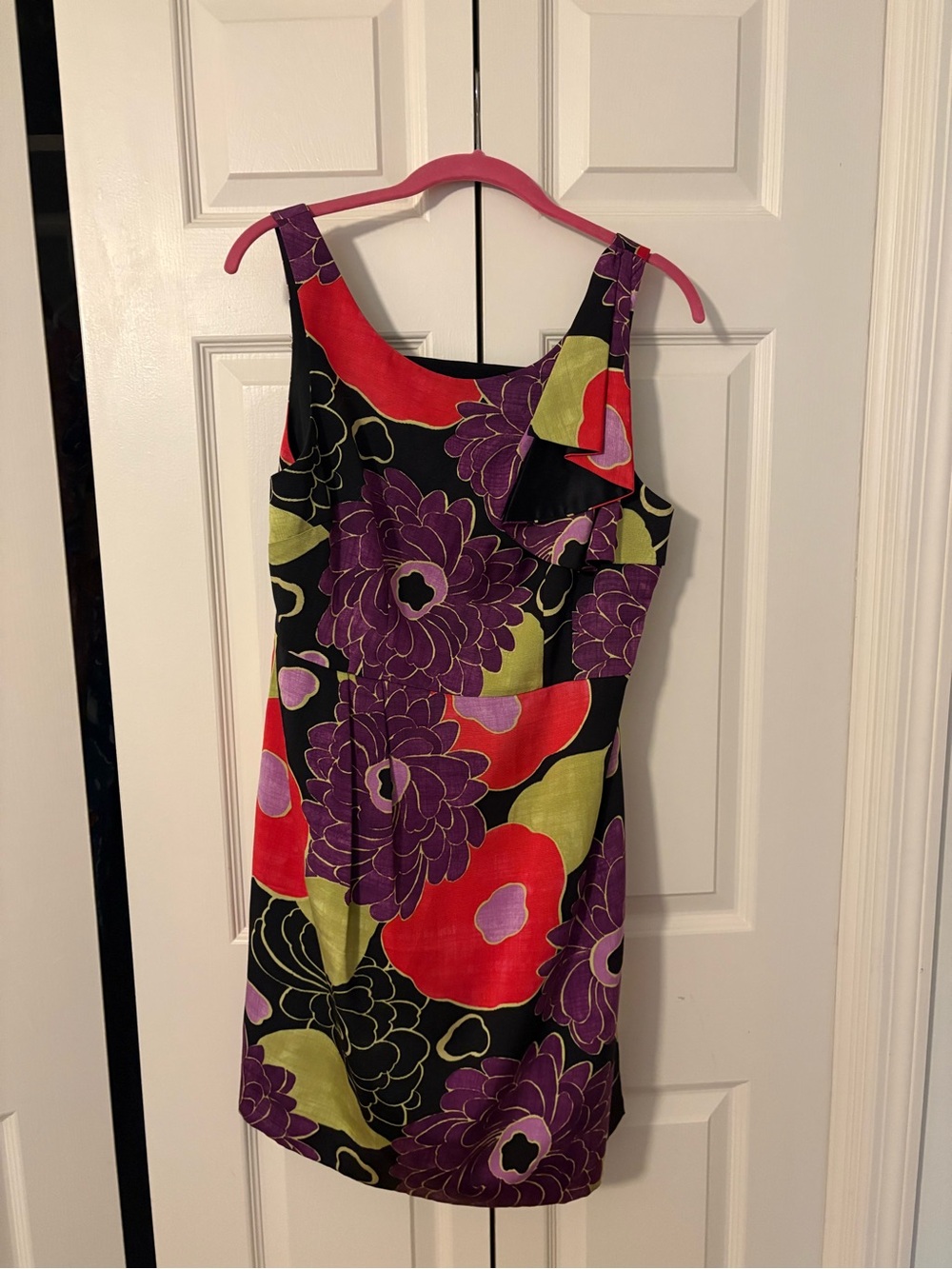 Anthropologie Shift Dress in Black, Purple & Red // NWT // Size 12